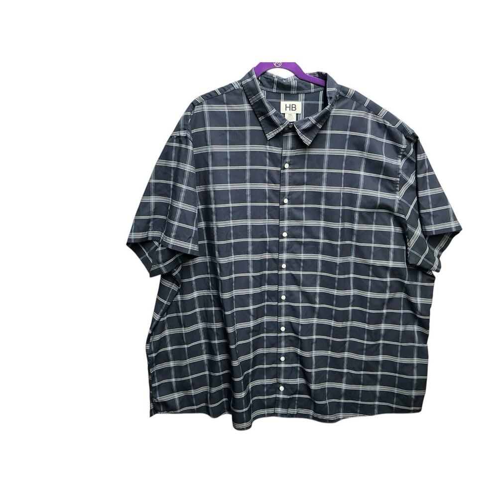 HB Harbor Bay 4XL Shirt Men's Multi Color Plaid Short Sleeve Button‎ Up Shirt